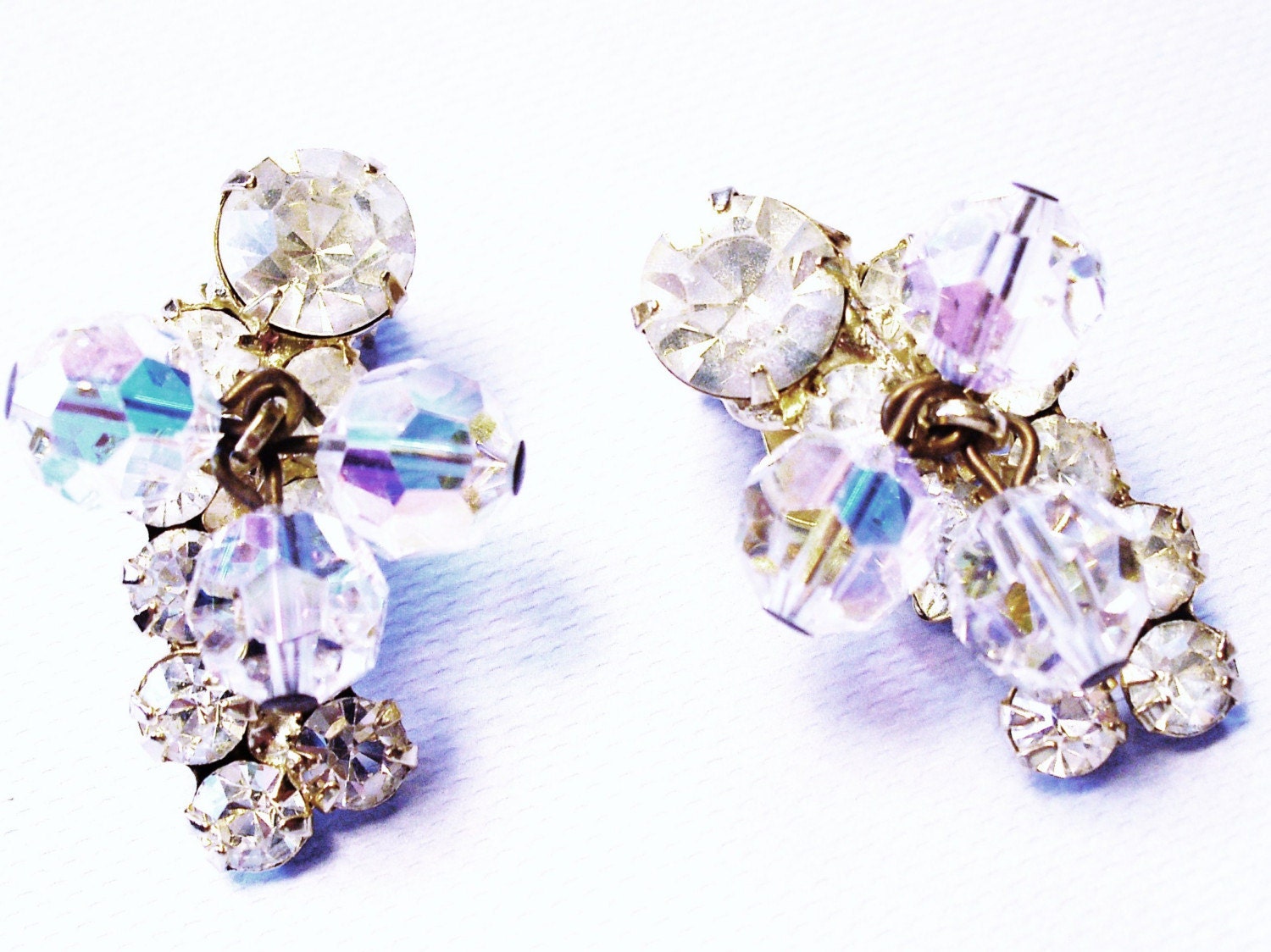 Wonderful Original White Wedding Rhinestone Earrings cyber monday sale today