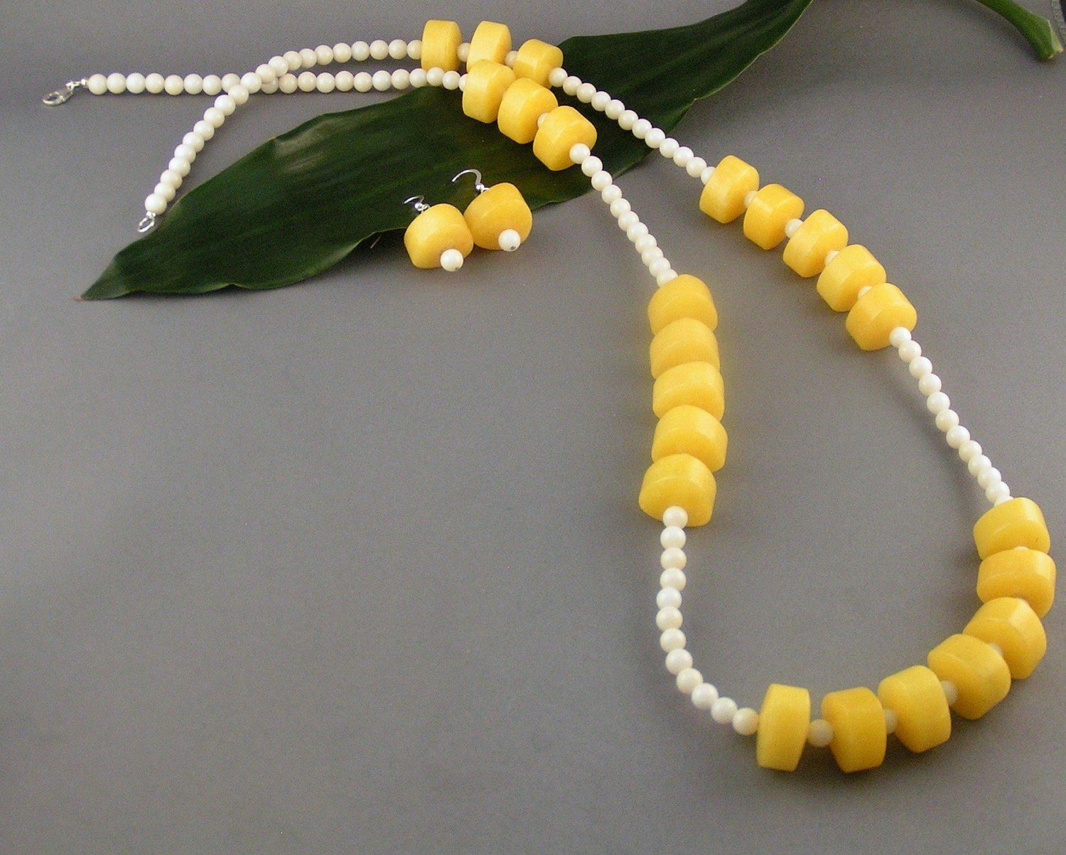 Yellow Dyed Jade set - "Lemonhead Delight"