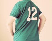 Price reduced - Green vintage athletic shirt with number 12, mens, large