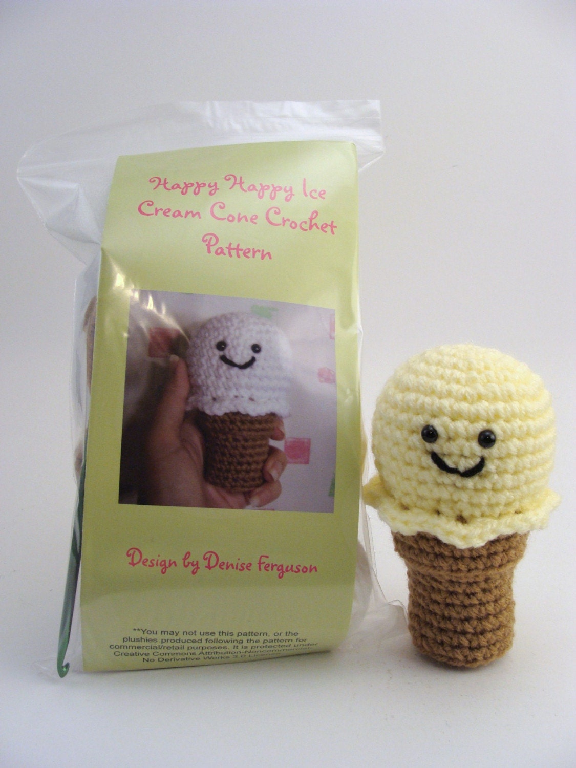Happy Happy Ice Cream Cone Amigurumi Crochet Kit