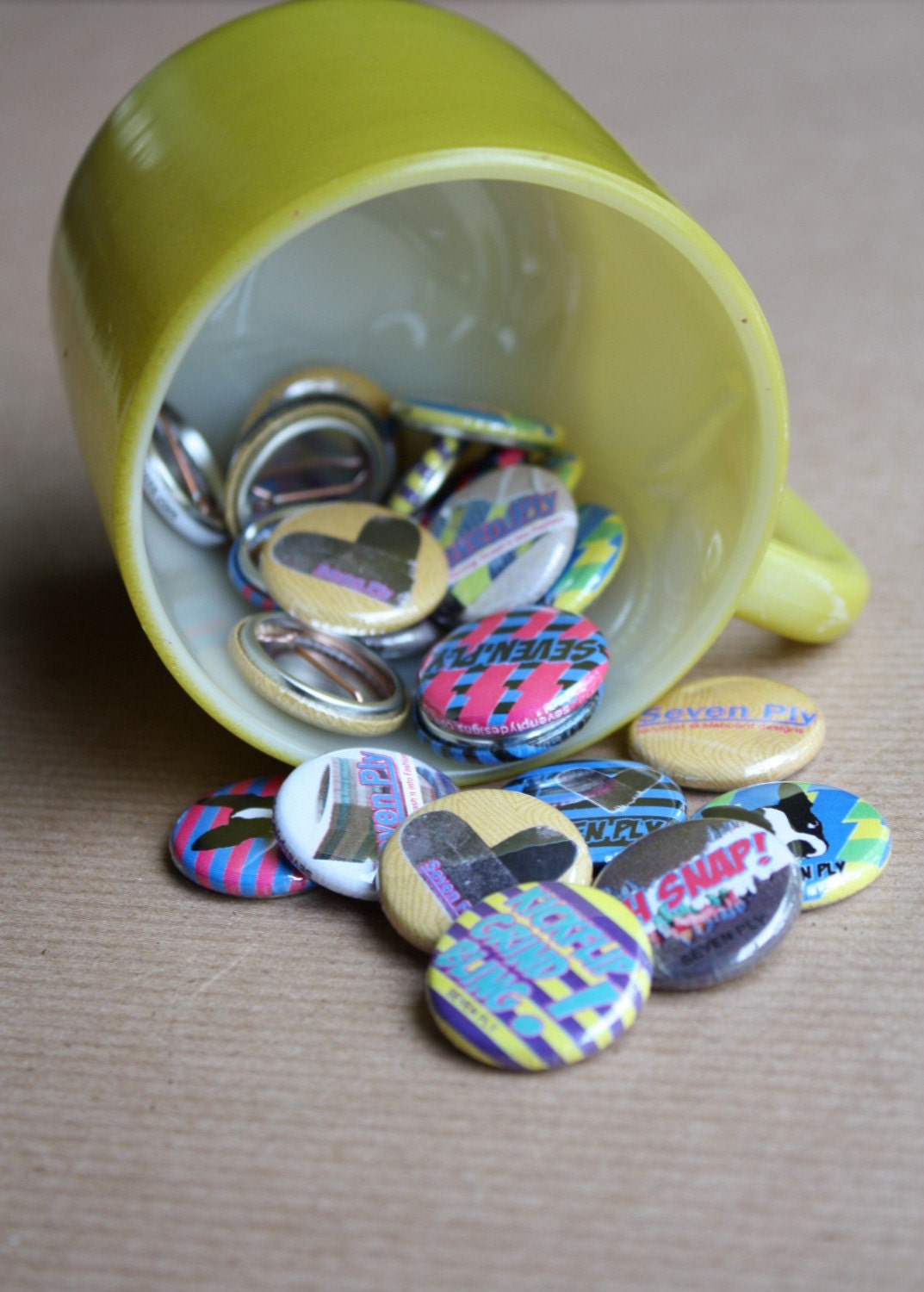 Six Pack of Pinback Button BLING by Seven Ply
