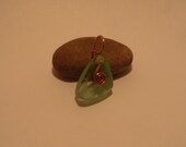 Recycled Antique Glass Coca Cola copper swirl pendant