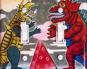 WATERMELON MONSTERS by Joel Nakamura SWITCH PLATE (double)   - - FREE SHIPPING - -