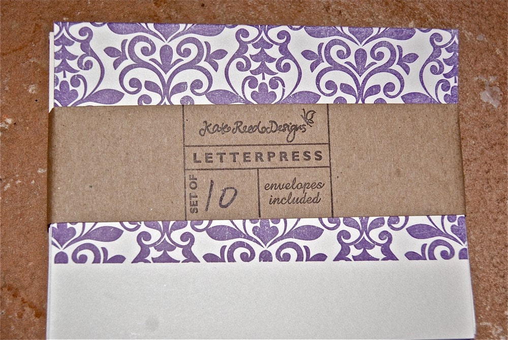 Purple Cleo Letterpress Notecard