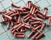 25 copper rivets, primitive handcrafted handmade 1/8 by 3/8 in.