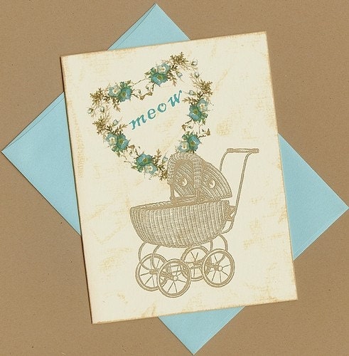 New Cat Congratulations Card for new cat or kitten adoptions