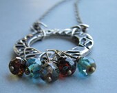 Circle of the Season's of Life Silver Necklace and glass beads