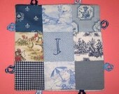 Baby Boy Lovey with Custom Hand Embroidery and  Knotties by Dolce Dreams
