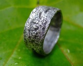 Strong Oak, mens handmade fine silver ring