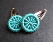 Handmade  Button Hair Snap Grips Clips - Custom Colour- You choose
