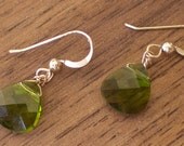 Green stone  Dangle Earrings Free Shipping