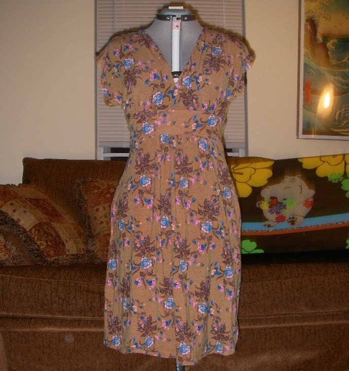 Flower Garden Knit V-neck Dress
