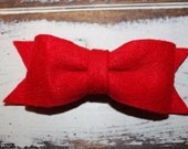 Girls Hair Bow - Classic Felt Tailored Bow