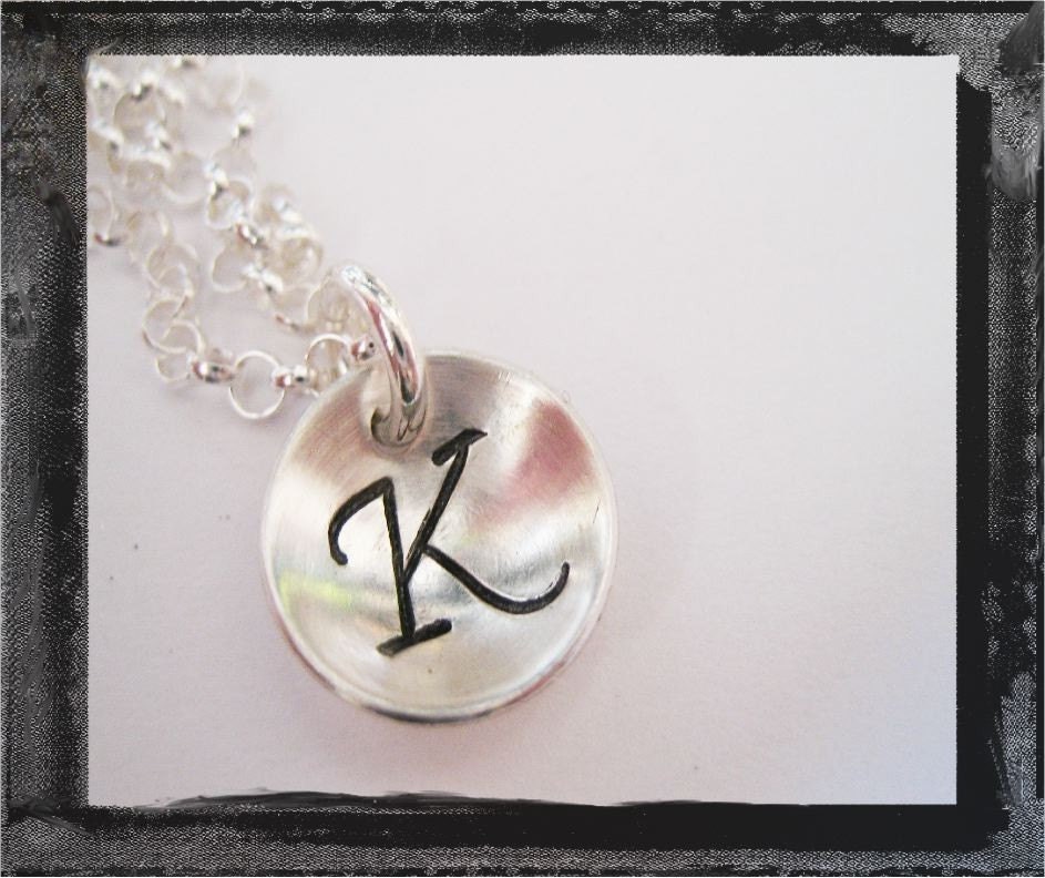 Hand Stamped Necklace - Personalized Jewelry - Initial Charm Necklace