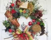 Wine and Cheese  Kitchen Wreath