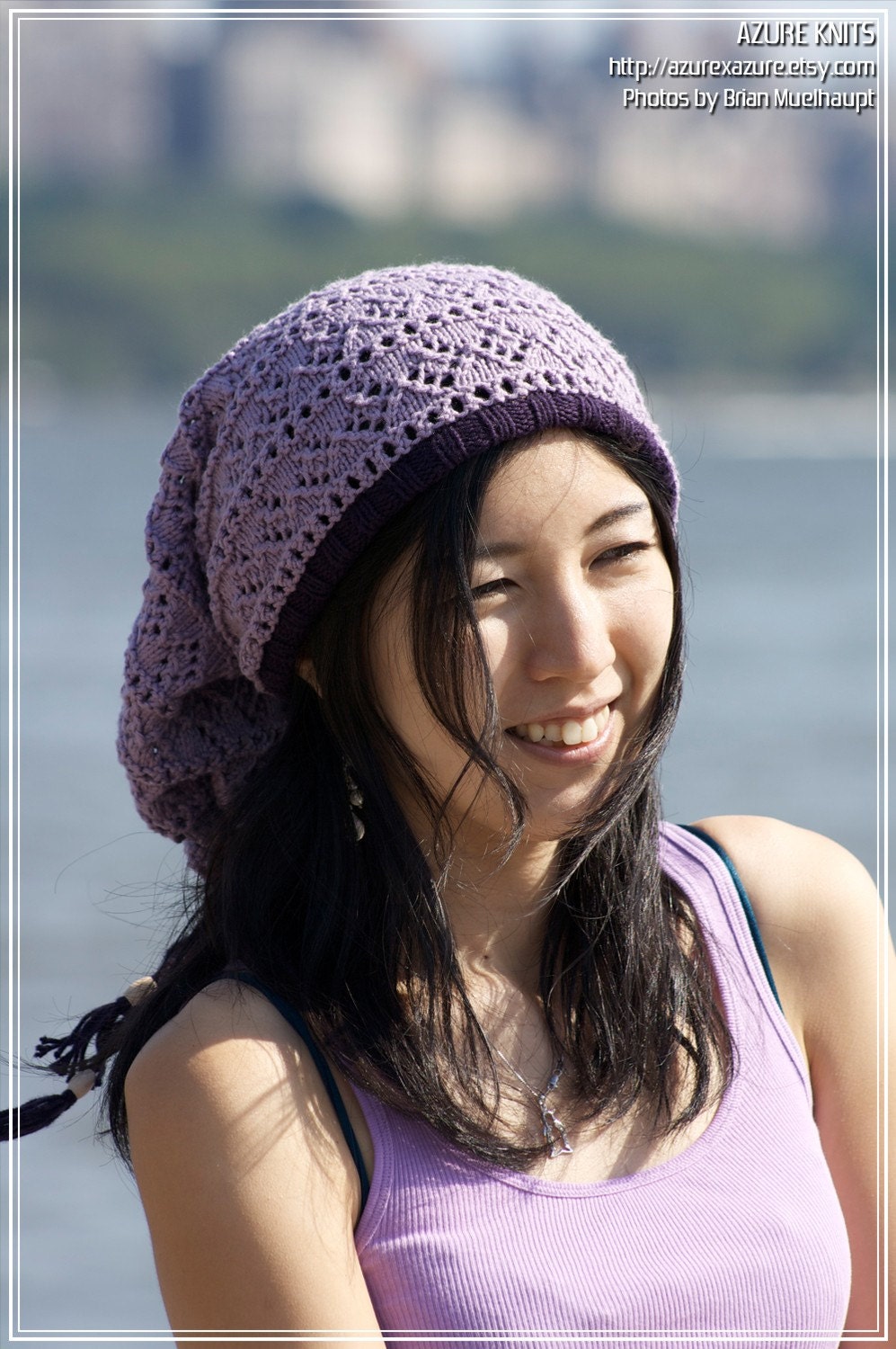 Drawstring Hat/ Cowl - MIXBERRY - Pima Cotton-Acrylic Blend