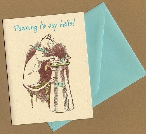 Cat Notecards, set of 6 blank cards, for Cat Lovers -- 25% Percent Off SALE