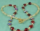 Sparkling Red Heart Glass Necklace - Hearts Aglow