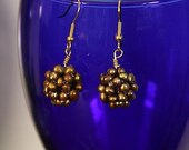 Brown Pearls Ball Earrings
