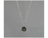 Lentil Pendant Polished Jet Shell Necklace