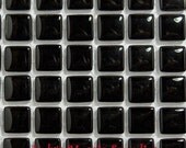 Black Glass Tiles Mini Crystal Tesserae Mosaic Squares - 100 3/8 Inch Tiles