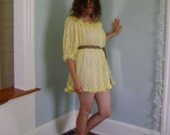 Lemon Yellow Sheer Lace Top Tunic