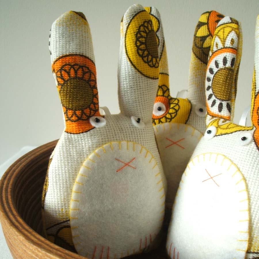 Spirograph lavender rabbit in orange and yellow