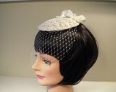 Birdcage Veil Ivory Vintage Lace French Bridal Hat