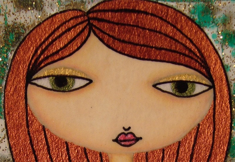 ACEO (Original) - Green and Gold 5/6