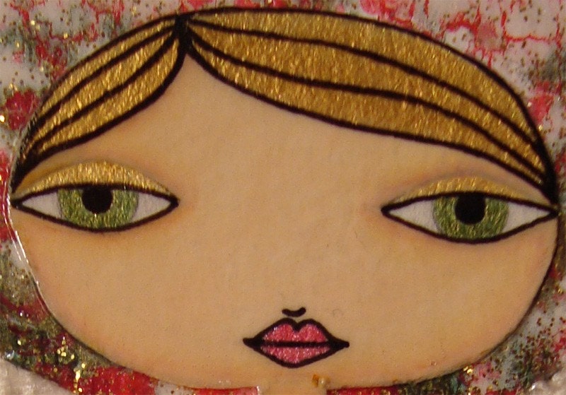 ACEO (Original) - Red and Gold 7/8