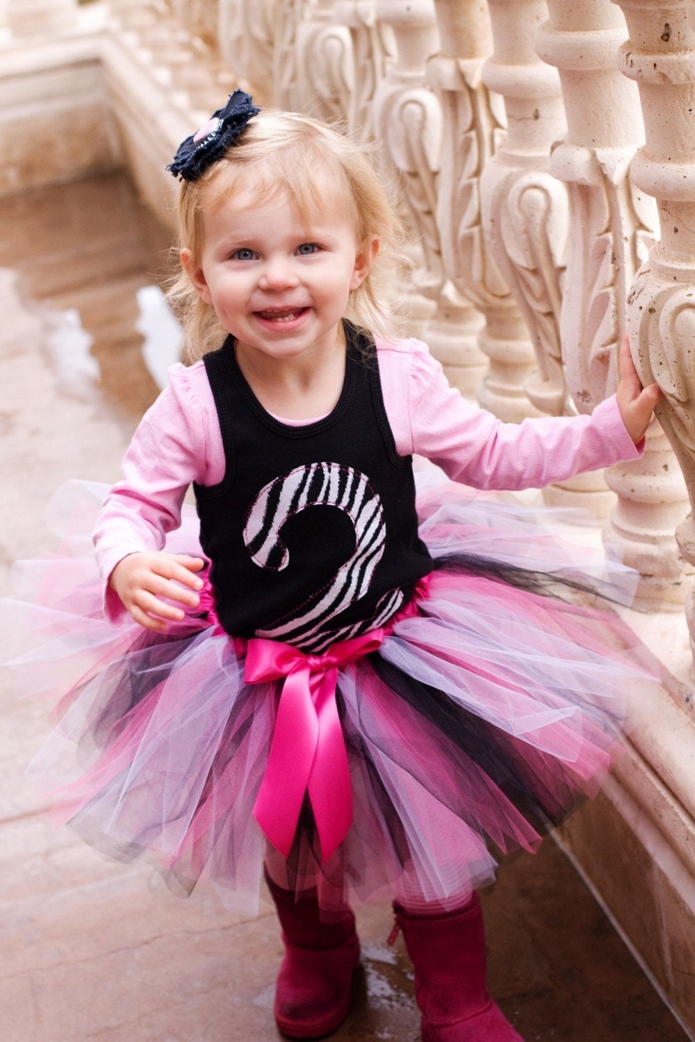 Hot Pink Zebra Tea Party Tutu, Toddler Size