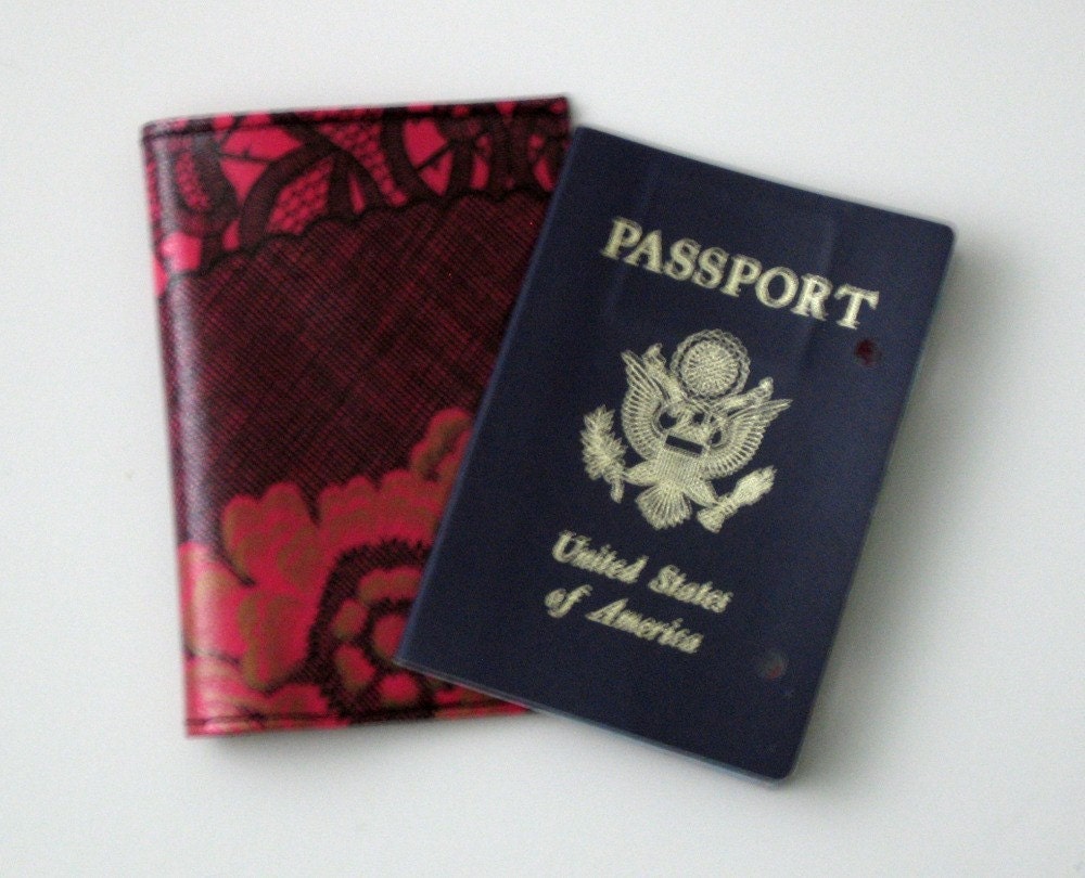La Femme Fatale Passport Cover Handmade in Oilcloth Ships Free via Priority Mail