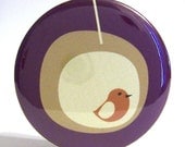 Pocket Mirror - Party Favor, Bridesmaid Gift or Stocking Stuffer - Modern Birdhouse Purple Mirror With Pouch - Buy 3 Get The 4th FREE