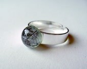 Pins and Needles. Tourmalinated Quartz gemstone ring