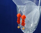 Fire Squid Earrings - Handmade Polymer Clay Jewelry
