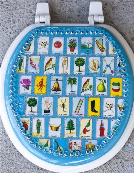 The Blue Loteria Toilet Seat