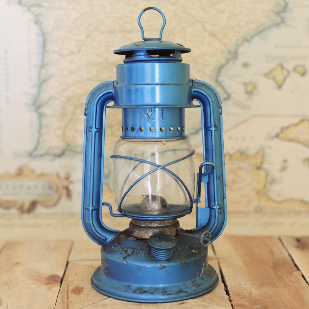 SALE - Antique Blue Railroad Train Lantern