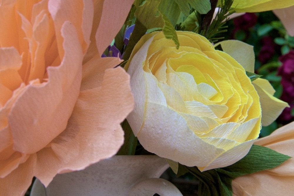 ranunculus flowers - paper flowers  for gift, wedding, or home decor