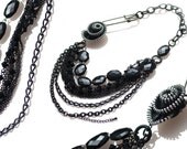 Multi chain safety pin necklace