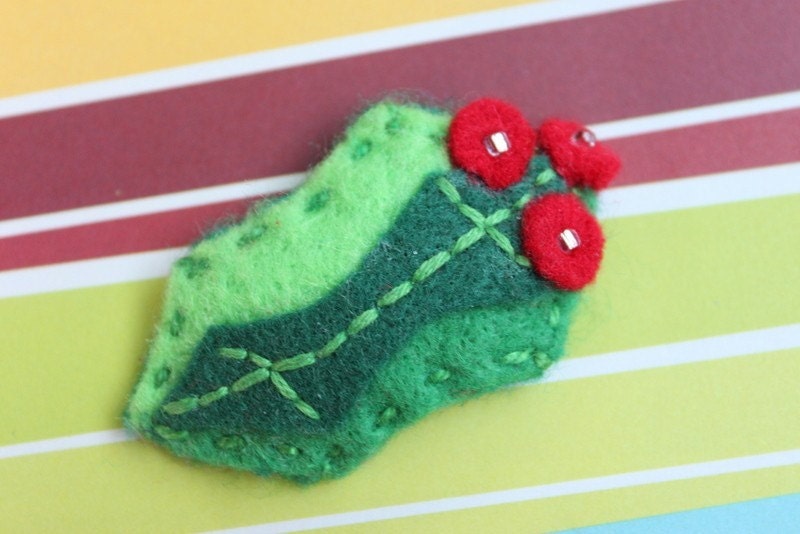 Christmas Holly Hair Clip