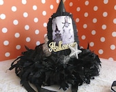 Witchy Hat Handmade with our signature crepe paper fringe, vintage halloween ask about our matching halloween banner/bunting