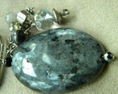 Black Labradorite Purse Charm