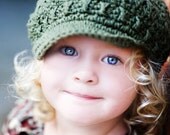 12 to 24 Month Newsgirl Beanie - army green