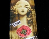 Flower Pendant Vintage Look on Glass
