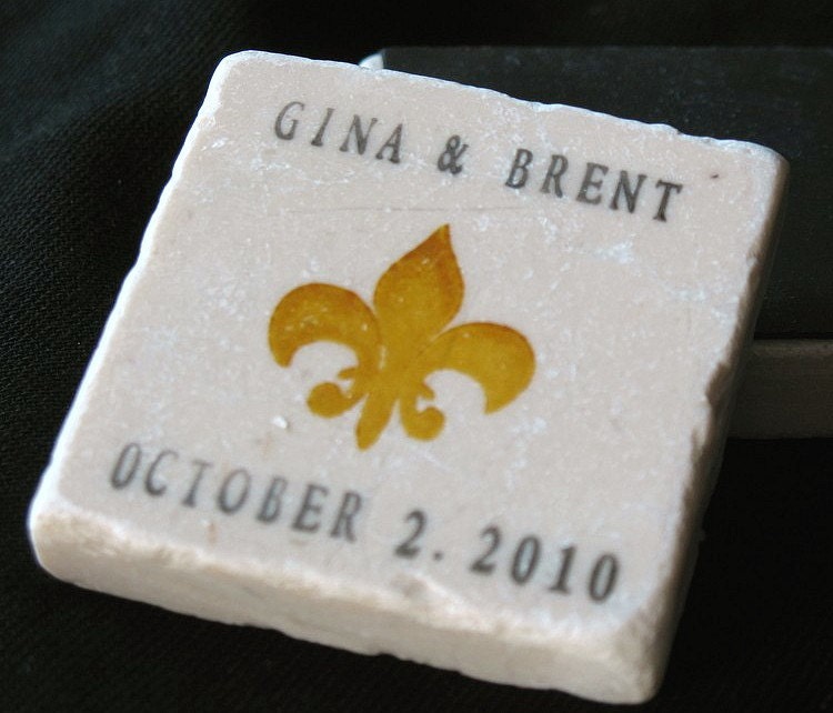 Gold Fleur De Lis Save the Date Magnets or Wedding Favors, Set of 90