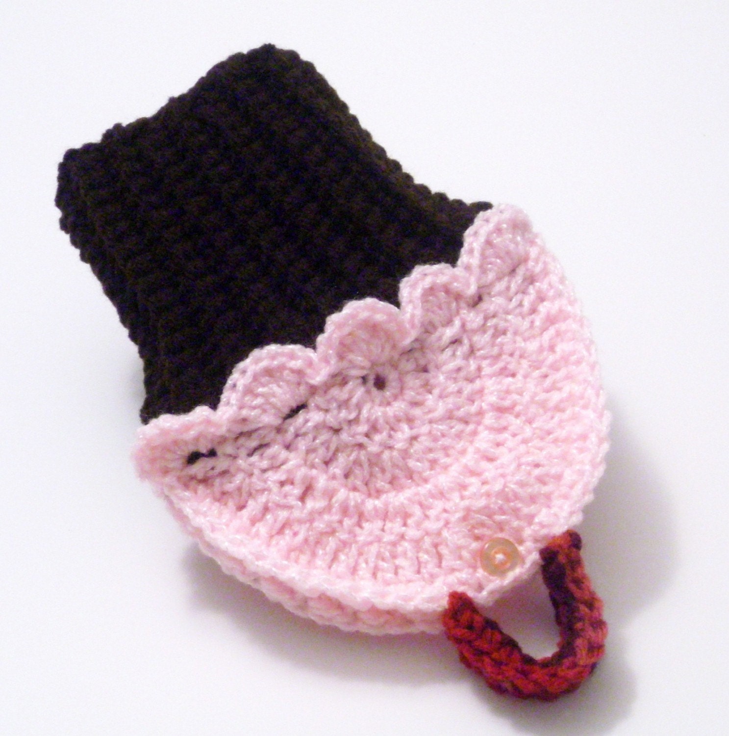 Crocheted Cupcake Purse strawberry and chocolate