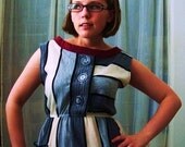 Vintage reconstructed striped dress with pockets