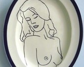 Pin up bombshell oval platter