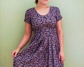 Vintage dress reconstructed floral- Purple Panache Dress