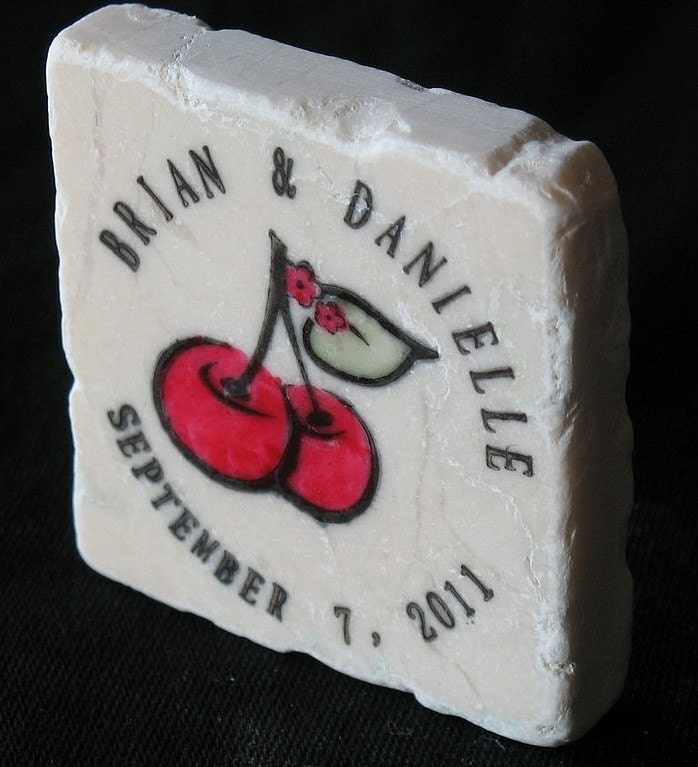 Cherry Save the Date Magnets, Wedding Favors, Set of 25